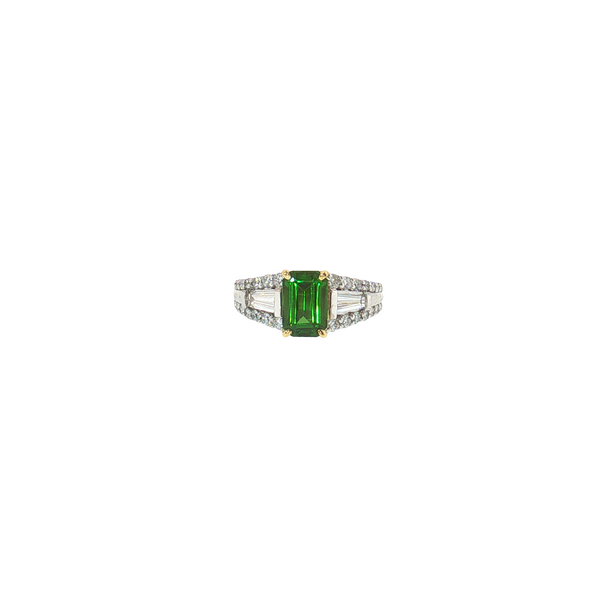 Aires Signature Tsavorite Garnet and Diamond Ring Image 5 Aires Jewelers Morris Plains, NJ