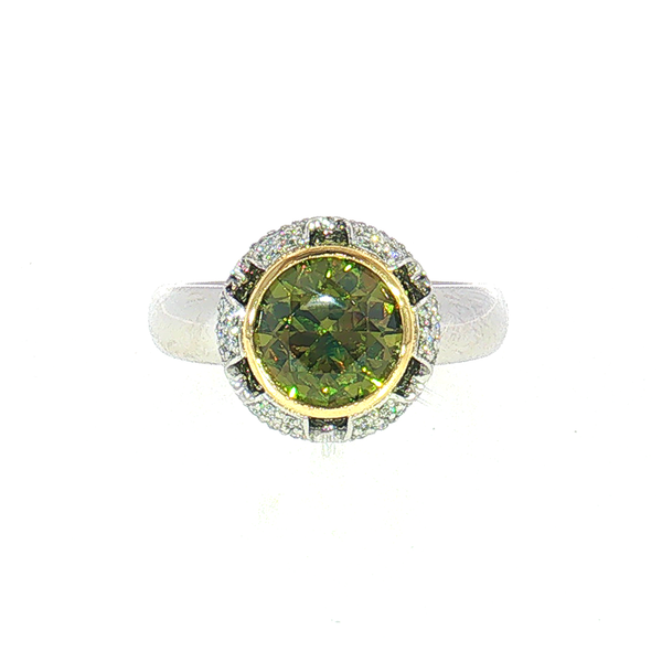 Aires Signature Demantoid Garnet and Diamond Ring Aires Jewelers Morris Plains, NJ