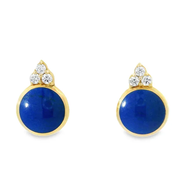 Diamond and Lapis Stud Earrings Aires Jewelers Morris Plains, NJ