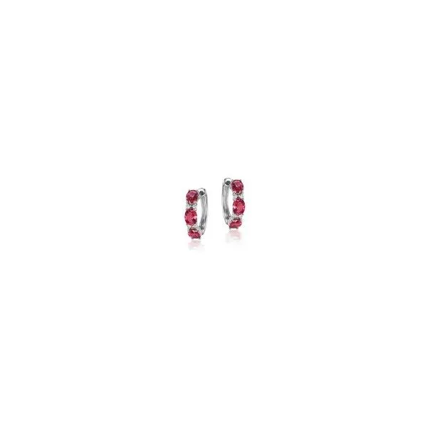 Ruby Huggie Hoops Aires Jewelers Morris Plains, NJ