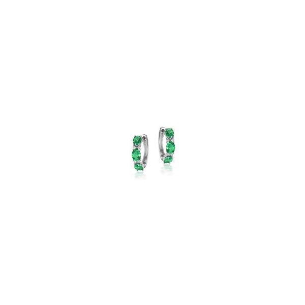 Emerald Huggie Hoops Aires Jewelers Morris Plains, NJ