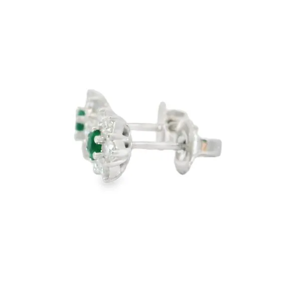 Emerald and Diamond Earrings Image 2 Aires Jewelers Morris Plains, NJ