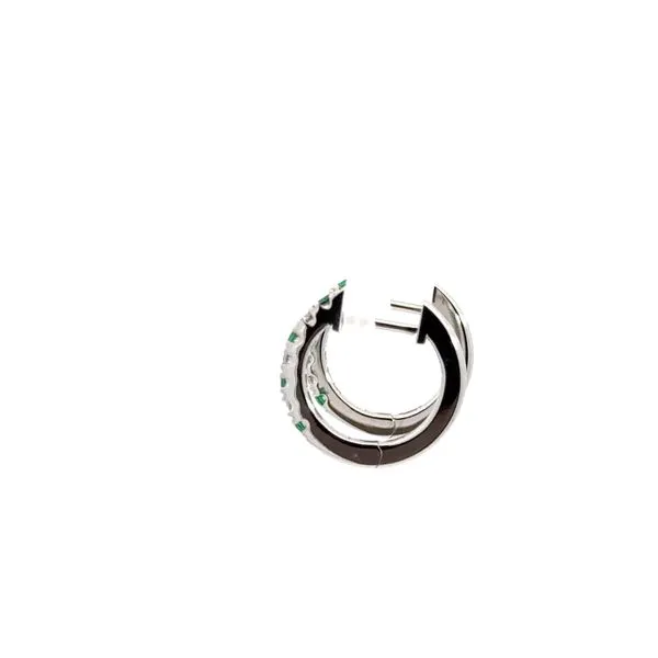 Diamond and Emerald Huggies Image 2 Aires Jewelers Morris Plains, NJ