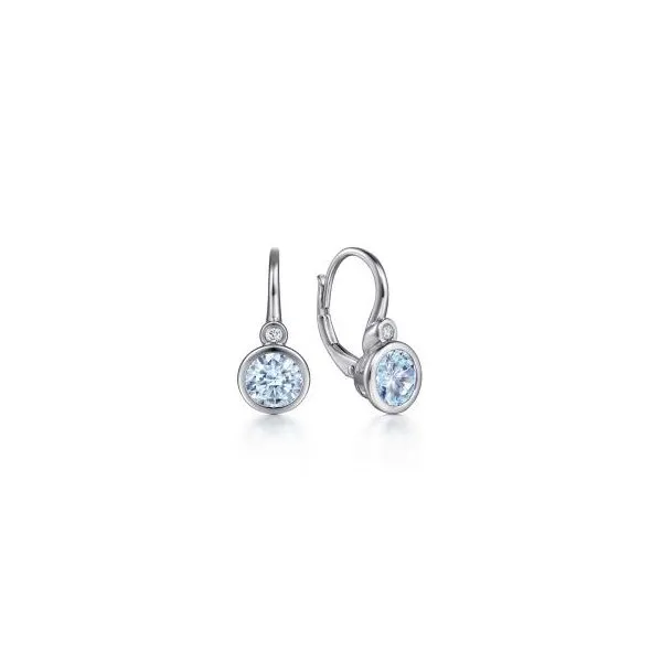 Gabriel & Co Aquamarine and Diamond Earrings Aires Jewelers Morris Plains, NJ