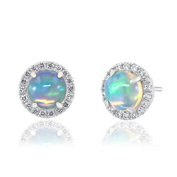 Diamond and Opal Earrings Aires Jewelers Morris Plains, NJ
