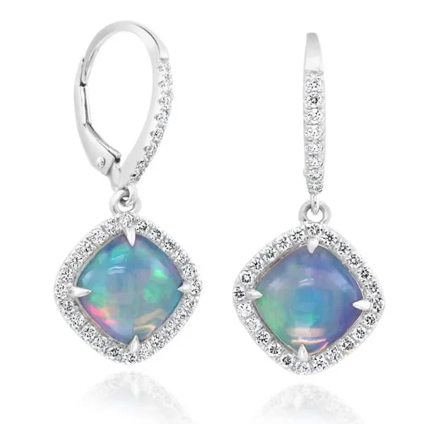 Diamond and Opal Earrings Aires Jewelers Morris Plains, NJ