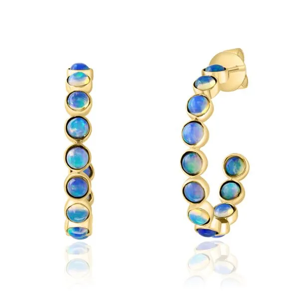 Opal Hoop Earrings Aires Jewelers Morris Plains, NJ