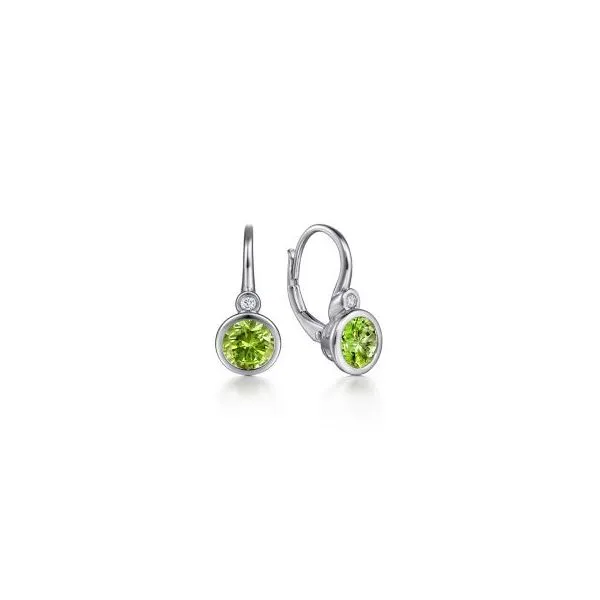 Gabriel & Co Peridot and Diamond Earrings Aires Jewelers Morris Plains, NJ
