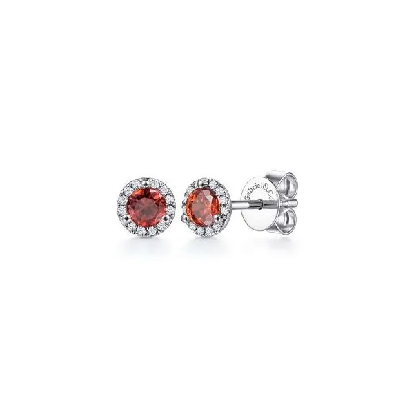 Gabriel & Co Diamond and Garnet Earrings Aires Jewelers Morris Plains, NJ