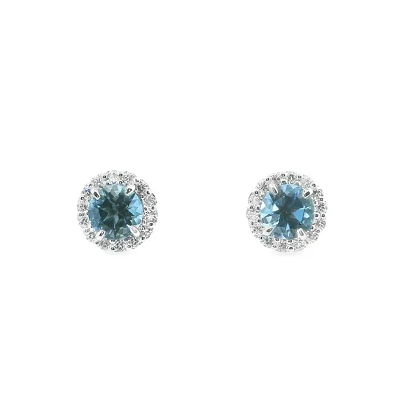 Aires Diamond and Aquamarine Earrings Aires Jewelers Morris Plains, NJ