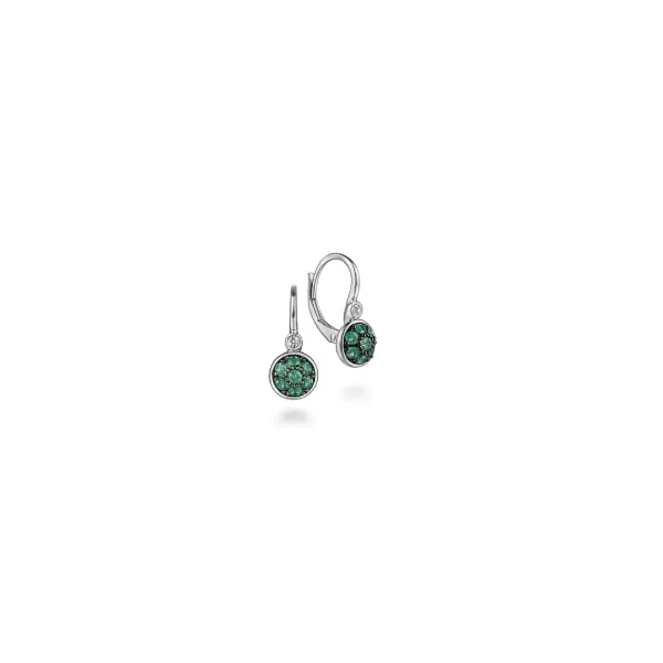 Gabriel & Co Silver Emerald Earrings Aires Jewelers Morris Plains, NJ