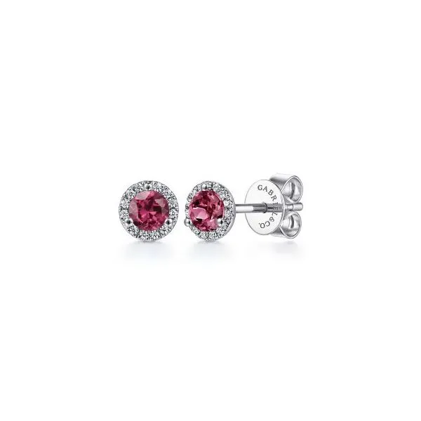 Gabriel & Co Diamond and Pink Tourmaline Earrings Aires Jewelers Morris Plains, NJ
