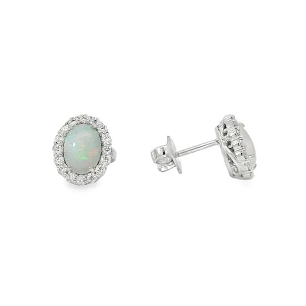 Aires Diamond and Opal Earrings Image 2 Aires Jewelers Morris Plains, NJ