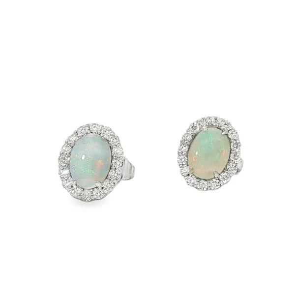 Aires Diamond and Opal Earrings Image 3 Aires Jewelers Morris Plains, NJ