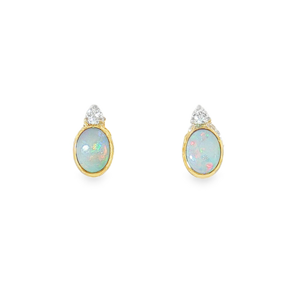 Aires Opal and Diamond Earrings Aires Jewelers Morris Plains, NJ