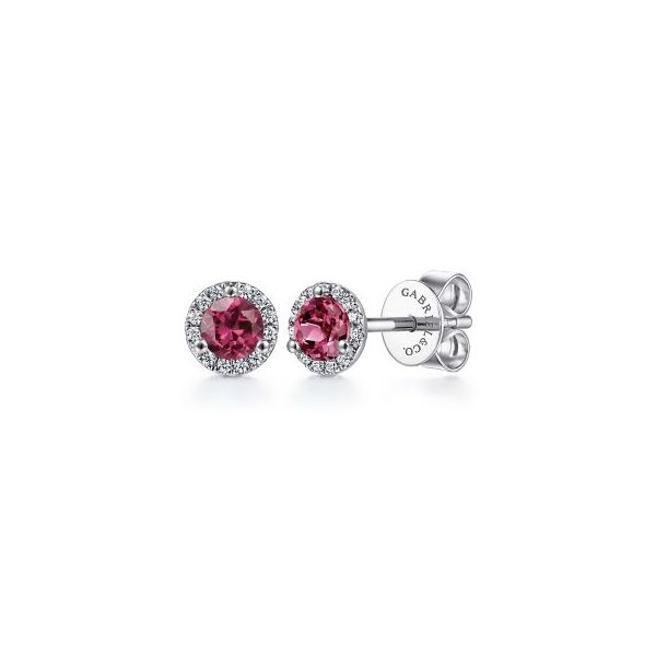 Gabriel & Co Diamond and Pink Tourmaline Earrings Aires Jewelers Morris Plains, NJ