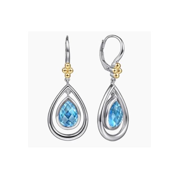 Gabriel & Co. Blue Topaz Drop Earrings Aires Jewelers Morris Plains, NJ