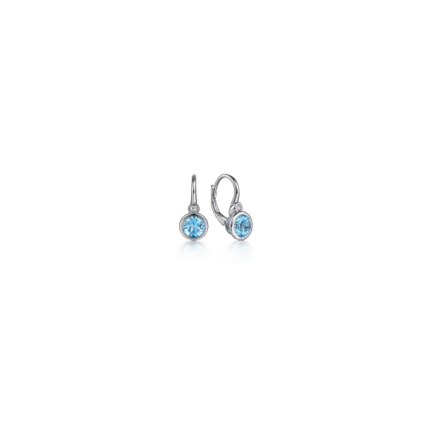 Gabriel & Co Silver Blue Topaz Earrings Aires Jewelers Morris Plains, NJ