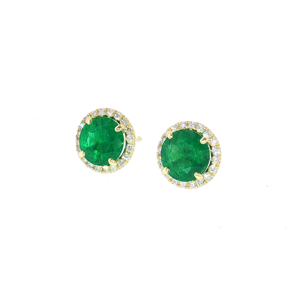 Aires Diamond and Emerald Earrings Image 3 Aires Jewelers Morris Plains, NJ
