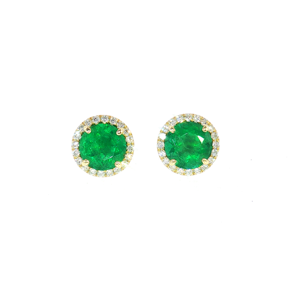 Aires Diamond and Emerald Earrings Aires Jewelers Morris Plains, NJ