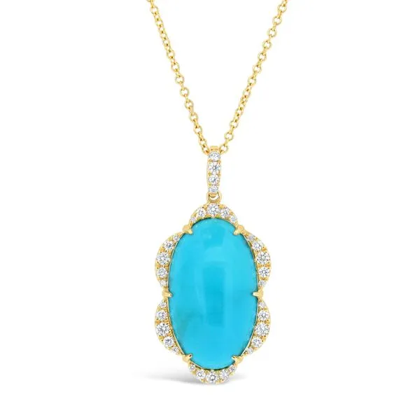 Aires Signature Turquoise and Diamond Pendant Aires Jewelers Morris Plains, NJ