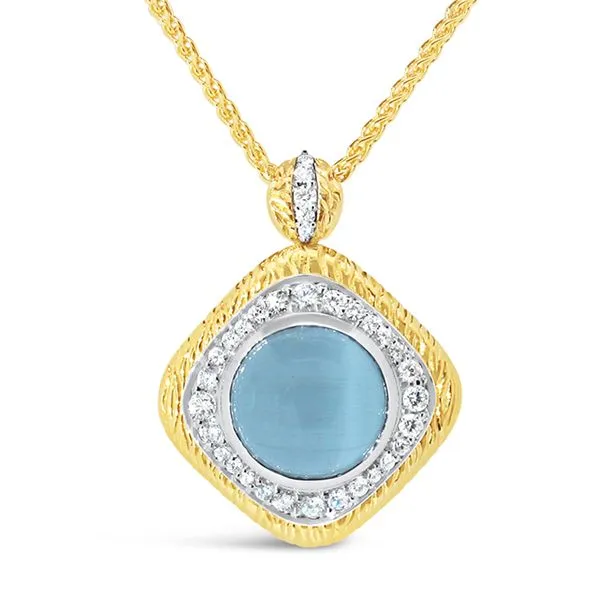Aires Signature Aquamarine and Diamond Pendant Aires Jewelers Morris Plains, NJ