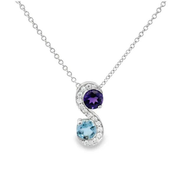 AQUAMARINE AND AMETHYST PENDANT Aires Jewelers Morris Plains, NJ