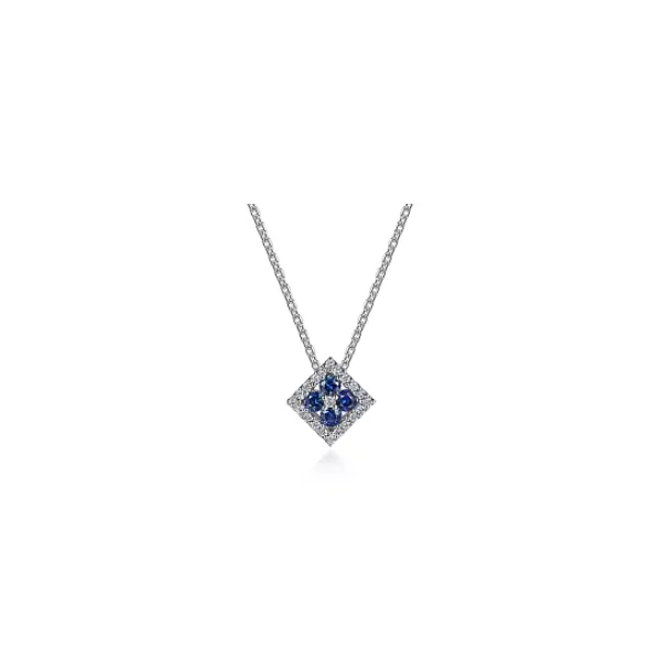 Gabriel & Co Diamond and Sapphire Pendant Aires Jewelers Morris Plains, NJ