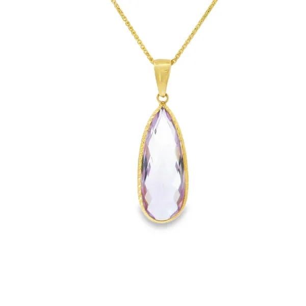 Gold Amethyst Drop Pendant Aires Jewelers Morris Plains, NJ