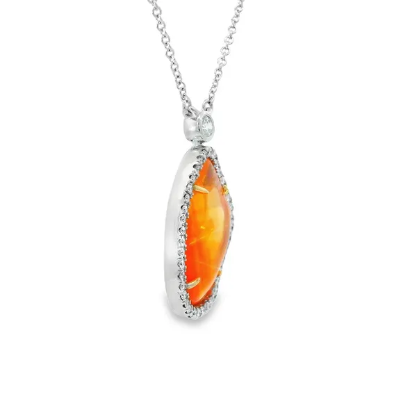 Aires Signature Fire Opal and Diamond Necklace Image 3 Aires Jewelers Morris Plains, NJ