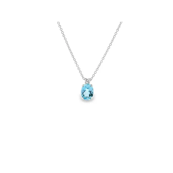 Aires Aquamarine and Diamond Pendant Image 2 Aires Jewelers Morris Plains, NJ