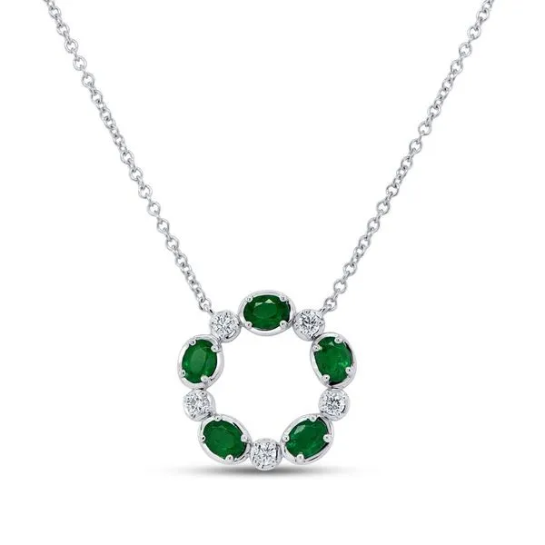Uneek Dimond and Emerald Pendant Aires Jewelers Morris Plains, NJ