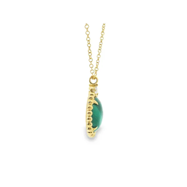 Aires Diamond and Malachite Pendant Image 2 Aires Jewelers Morris Plains, NJ