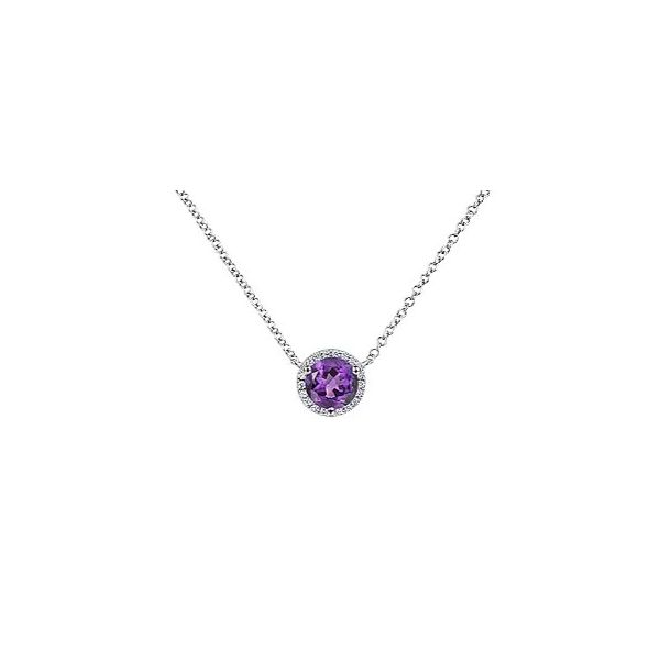Gabriel & Co Diamond and Amethyst Necklace Aires Jewelers Morris Plains, NJ