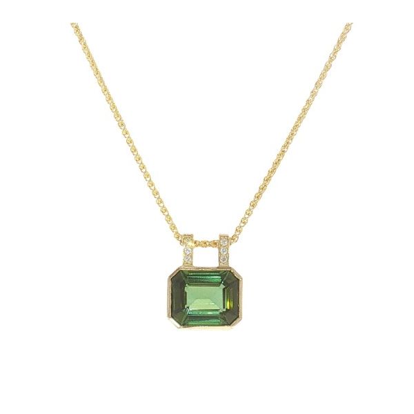 Aires Green Tourmaline and Diamond Pendant Aires Jewelers Morris Plains, NJ