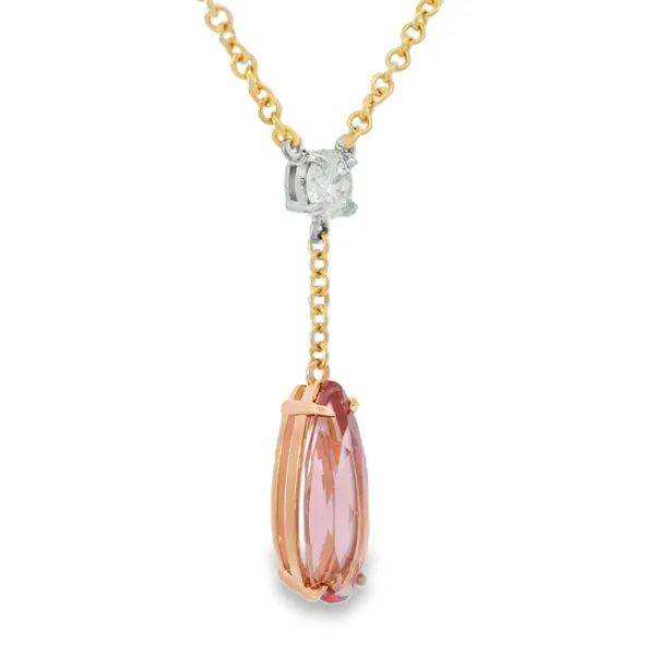 PINK TOURMALINE AND DIAMOND NECKLACE Image 2 Aires Jewelers Morris Plains, NJ