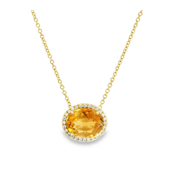 Citrine and Diamond Necklace Aires Jewelers Morris Plains, NJ