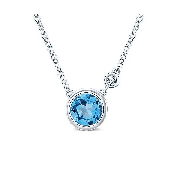 Gabriel & Co Sterling Blue Topaz Pendant Aires Jewelers Morris Plains, NJ