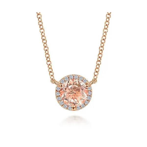 Gabriel & Co Morganite Necklace Aires Jewelers Morris Plains, NJ