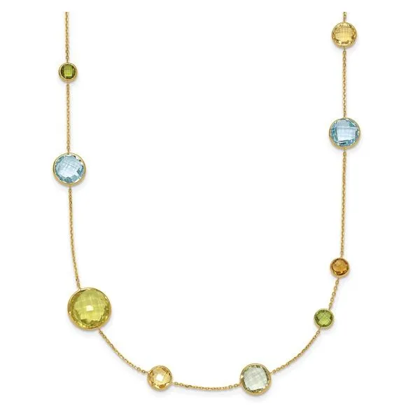 Gold Multi Gem Necklace Aires Jewelers Morris Plains, NJ