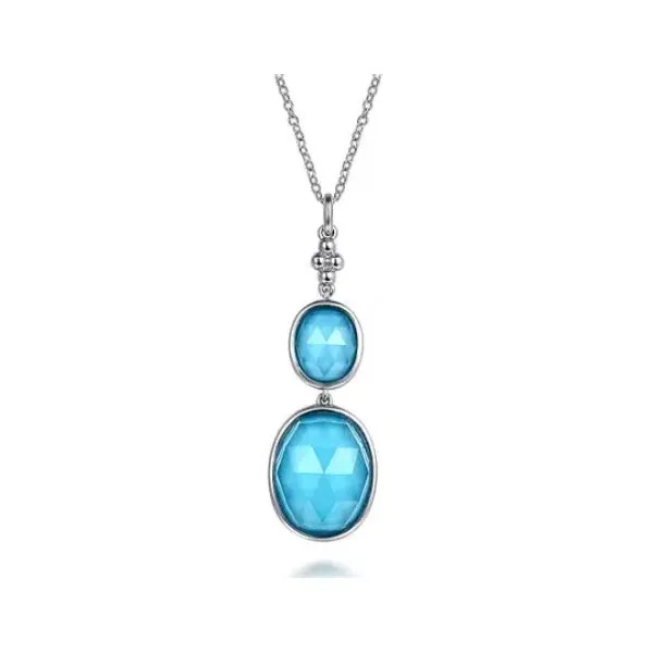 Gabriel & Co Silver Turquoise Necklace Aires Jewelers Morris Plains, NJ