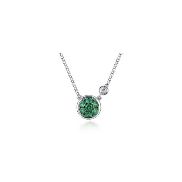 Gabriel & Co Silver Emerald Necklace Aires Jewelers Morris Plains, NJ