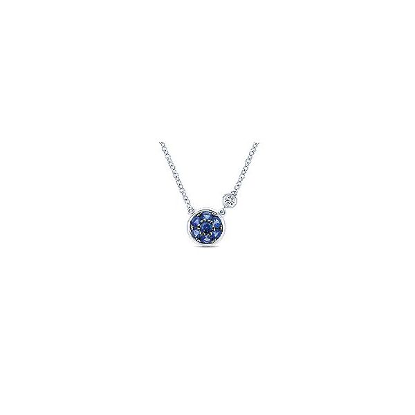 Gabriel & Co Silver Sapphire Cluster Pendant Aires Jewelers Morris Plains, NJ
