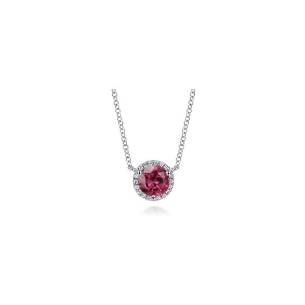 Gabriel & Co. Pink Tourmaline and Diamond Necklace Aires Jewelers Morris Plains, NJ
