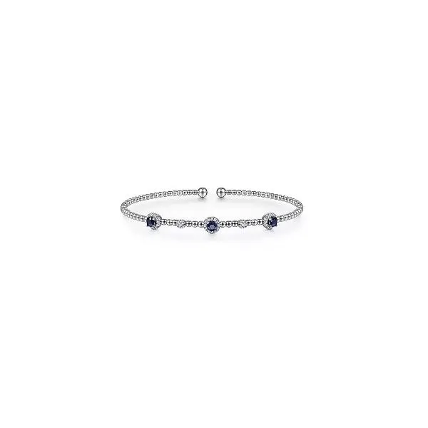 Gabriel & Co Diamond and Sapphire Bujukan Bangle Aires Jewelers Morris Plains, NJ