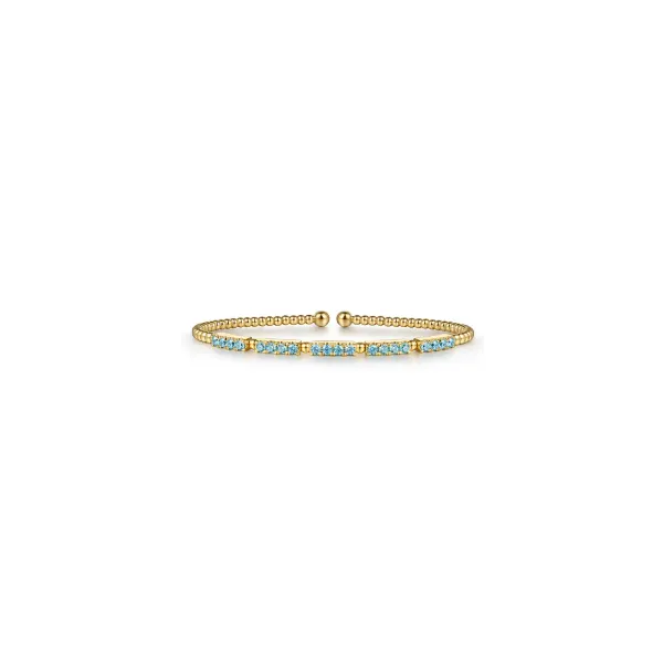 Gabriel & Co Blue Topaz Bangle Bracelet Aires Jewelers Morris Plains, NJ