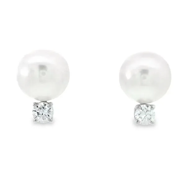 Pearl and Diamond Stud Earrings Aires Jewelers Morris Plains, NJ