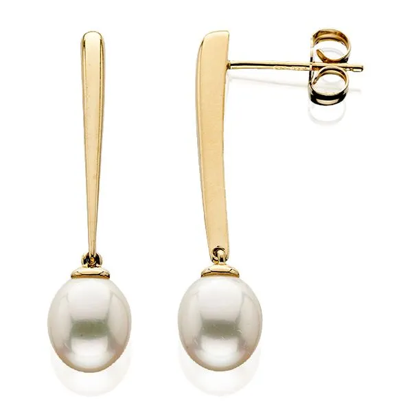Gold Pearl Drop Earrings Aires Jewelers Morris Plains, NJ