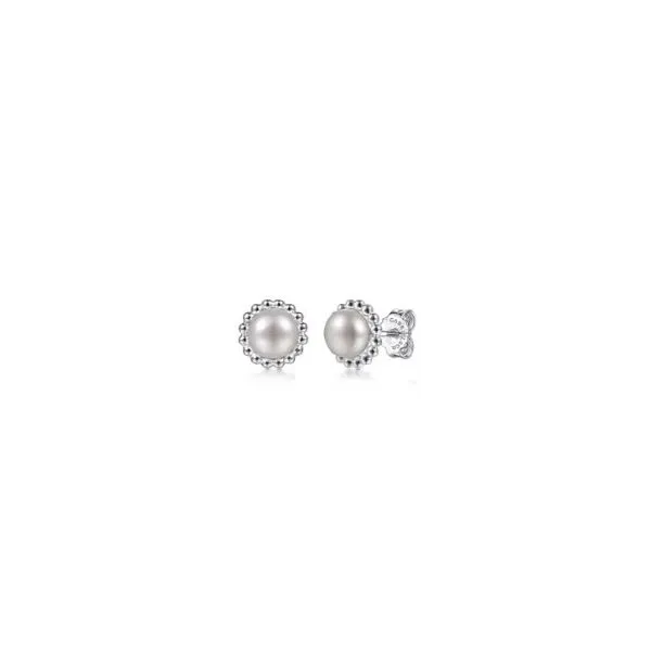 Gabriel & Co Sterling Silver Pearl Earrings Aires Jewelers Morris Plains, NJ