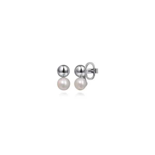 Gabriel & Co Silver Pearl Earrings Aires Jewelers Morris Plains, NJ